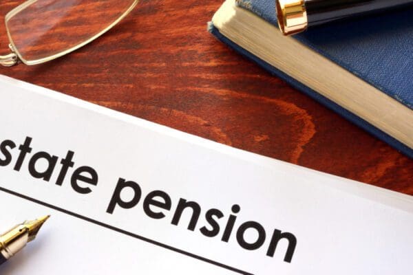 Paperwork stating “State Pension”